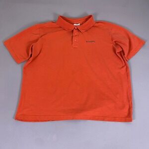 Columbia Omni-Wick Polo Shirt Women's Plus Size 2X Orange Short‎ Sleeve Cotton